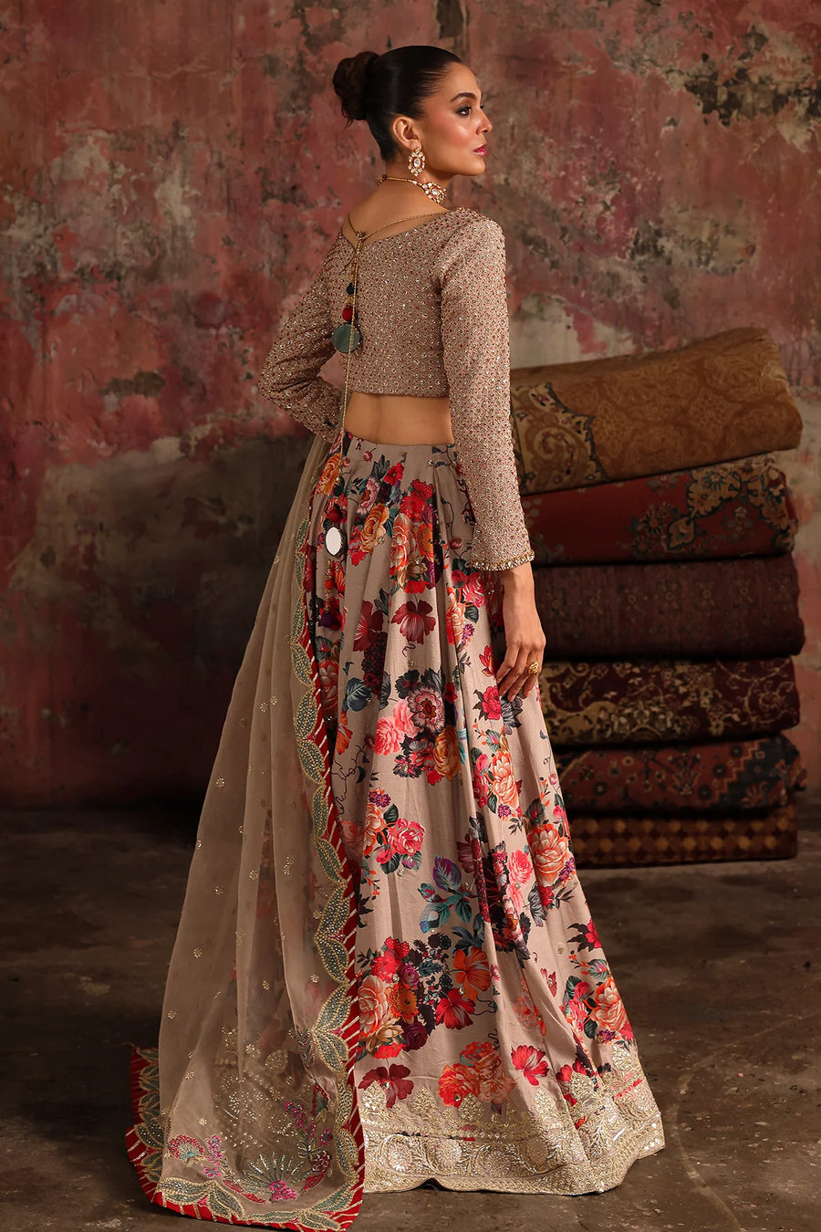 3-PC Embroidered Raw-Silk Suit CMA-5-06