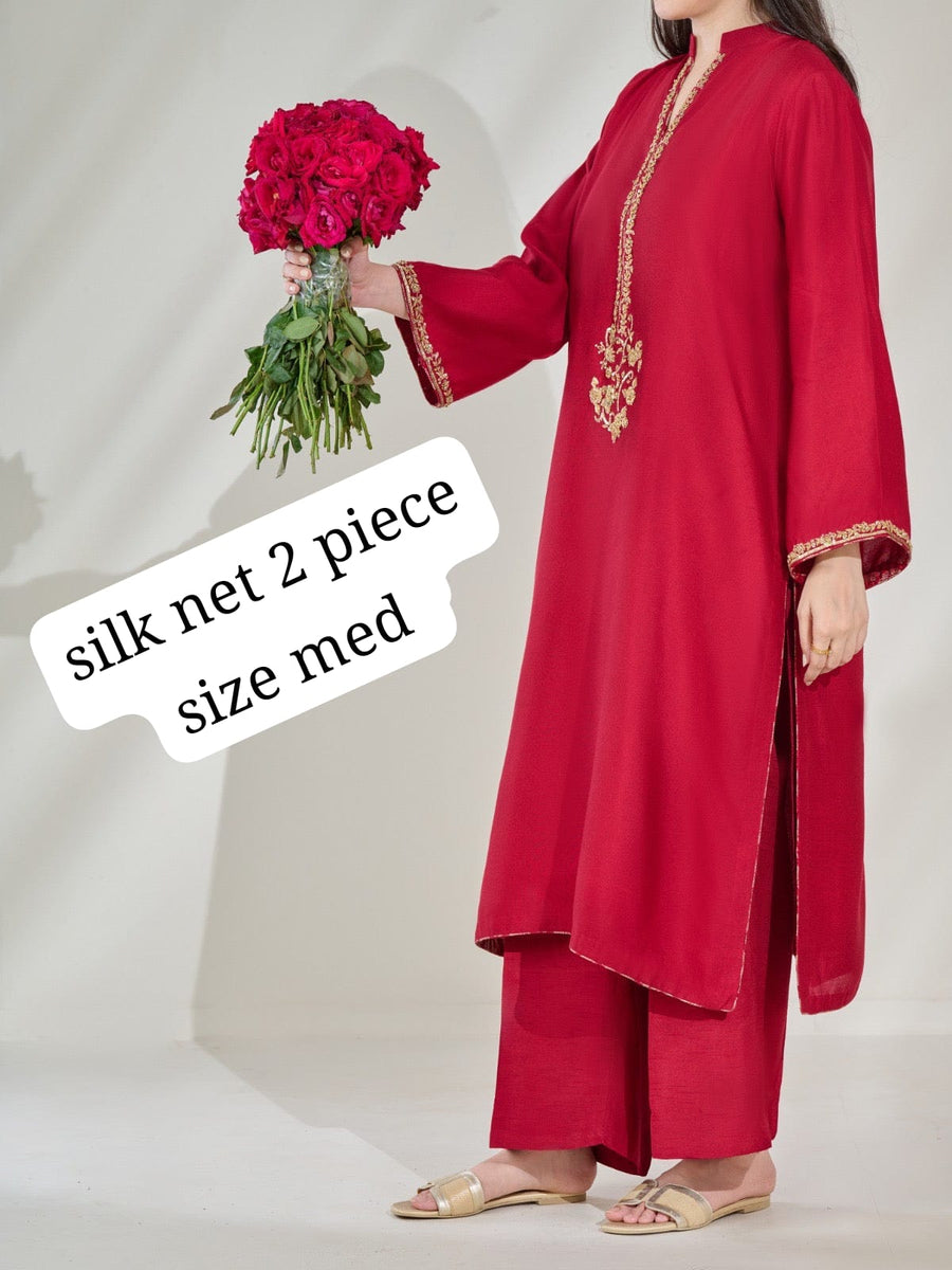 AGHANOOR 2 piece silk suit