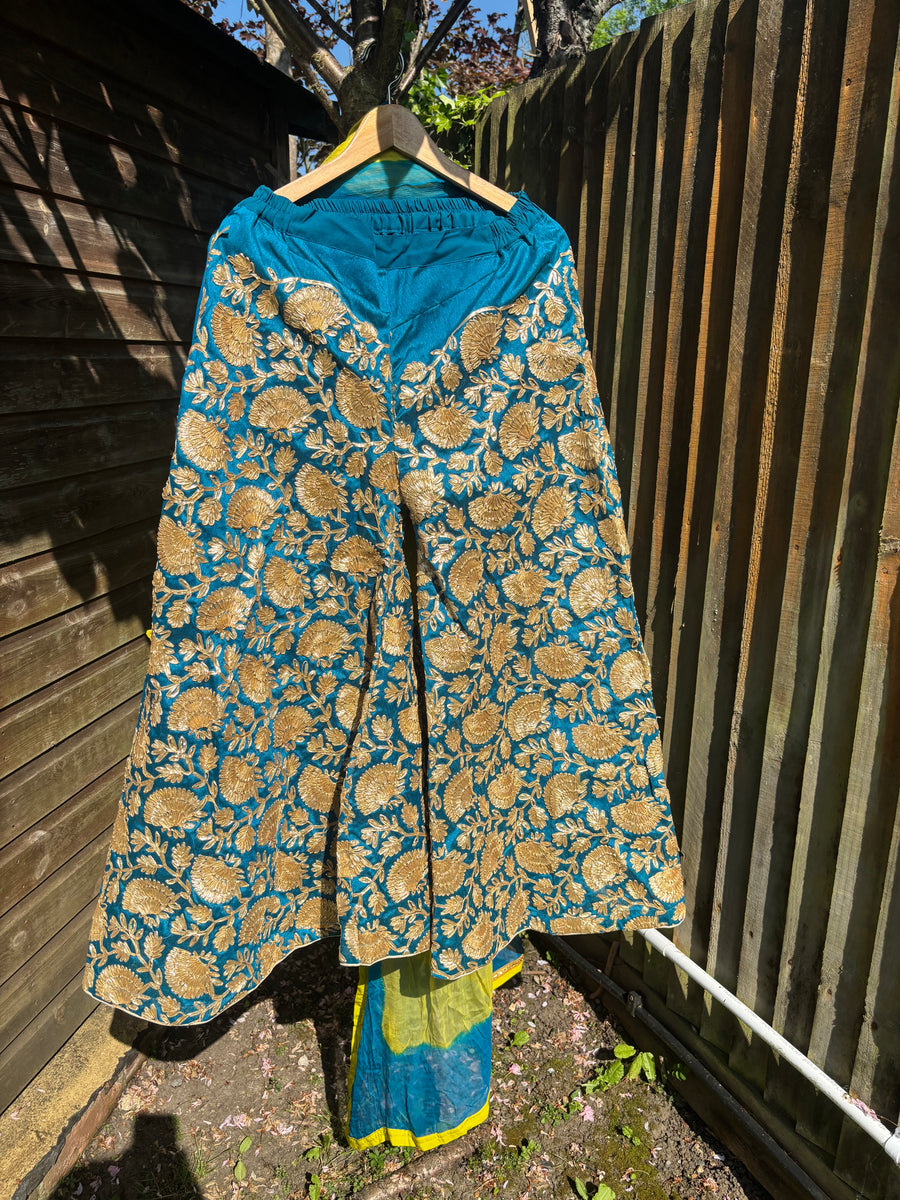 Customised chiffon shirt with gotta gharara (two legs )