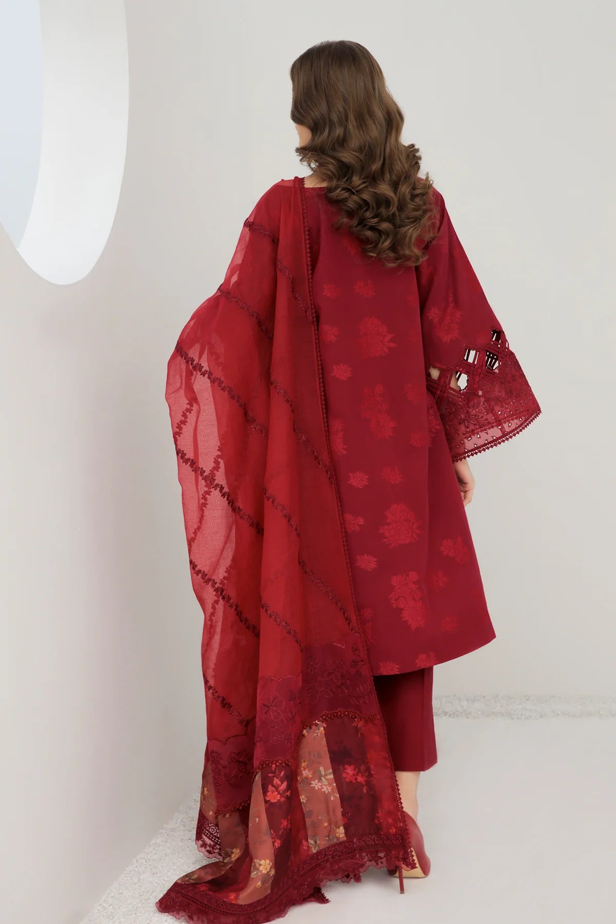 EMBROIDERED JACQUARD LAWN UF-300