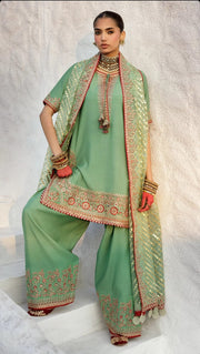 3-PC Embroidered Suit