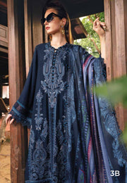 3 Piece Embroidered Twill Linen Suit