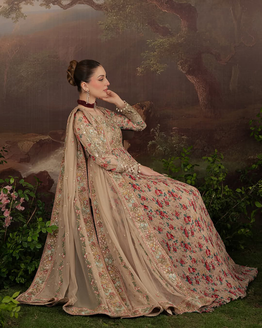 Unstitched Luxury Embroidered Chiffon