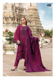 3 Piece Embroidered Twill Linen Suit