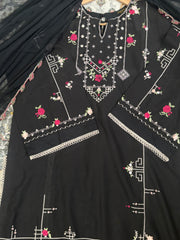 Agha noor two piece lawn suit shirt and chiffon dupatta