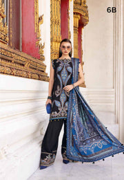 3 Piece Embroidered Twill Linen Suit