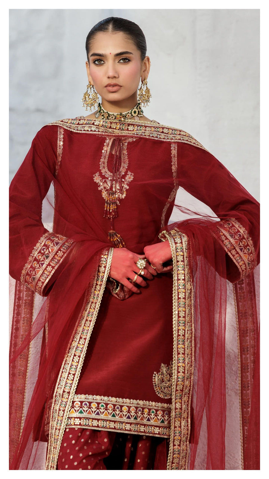 3-PC Embroidered Suit