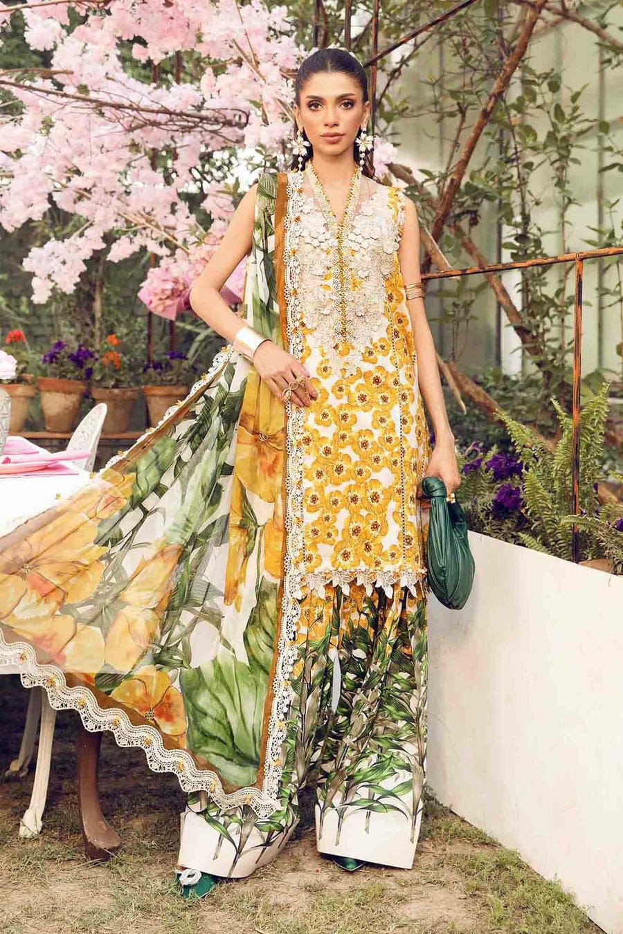 3 Piece Embroidered Lawn Suit | MPT-2606-A