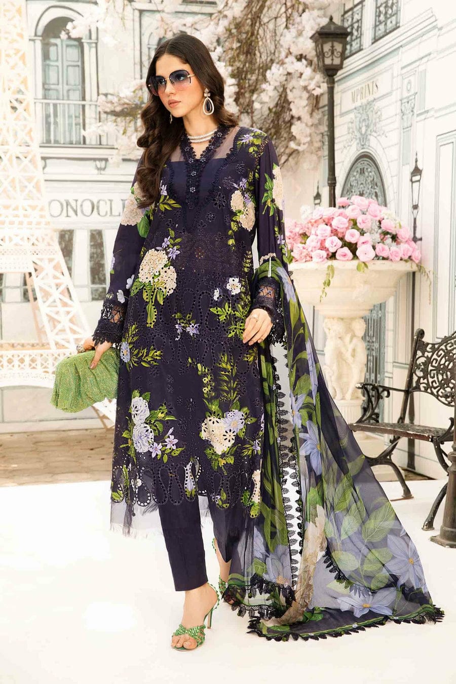 3 Piece Embroidered Lawn Suit | MPT-2602-B