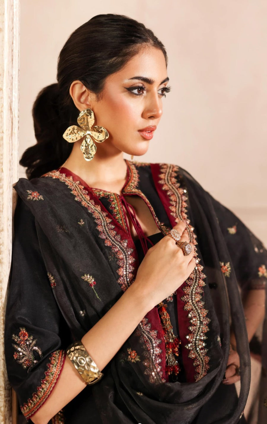 3-PC Embroidered Suit