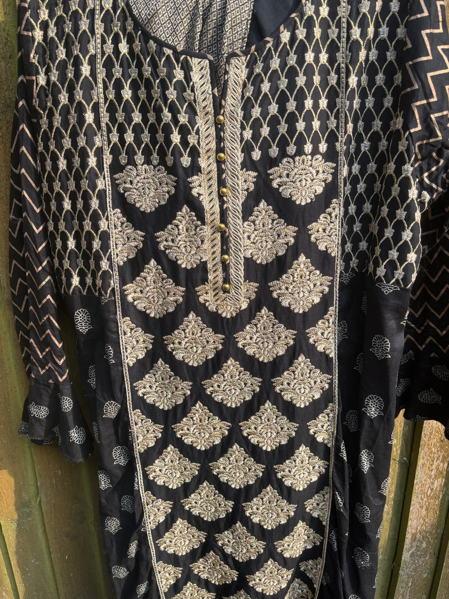 Black Embroidered Lawn Suit