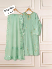 Aghanoor 3 piece silk suit
