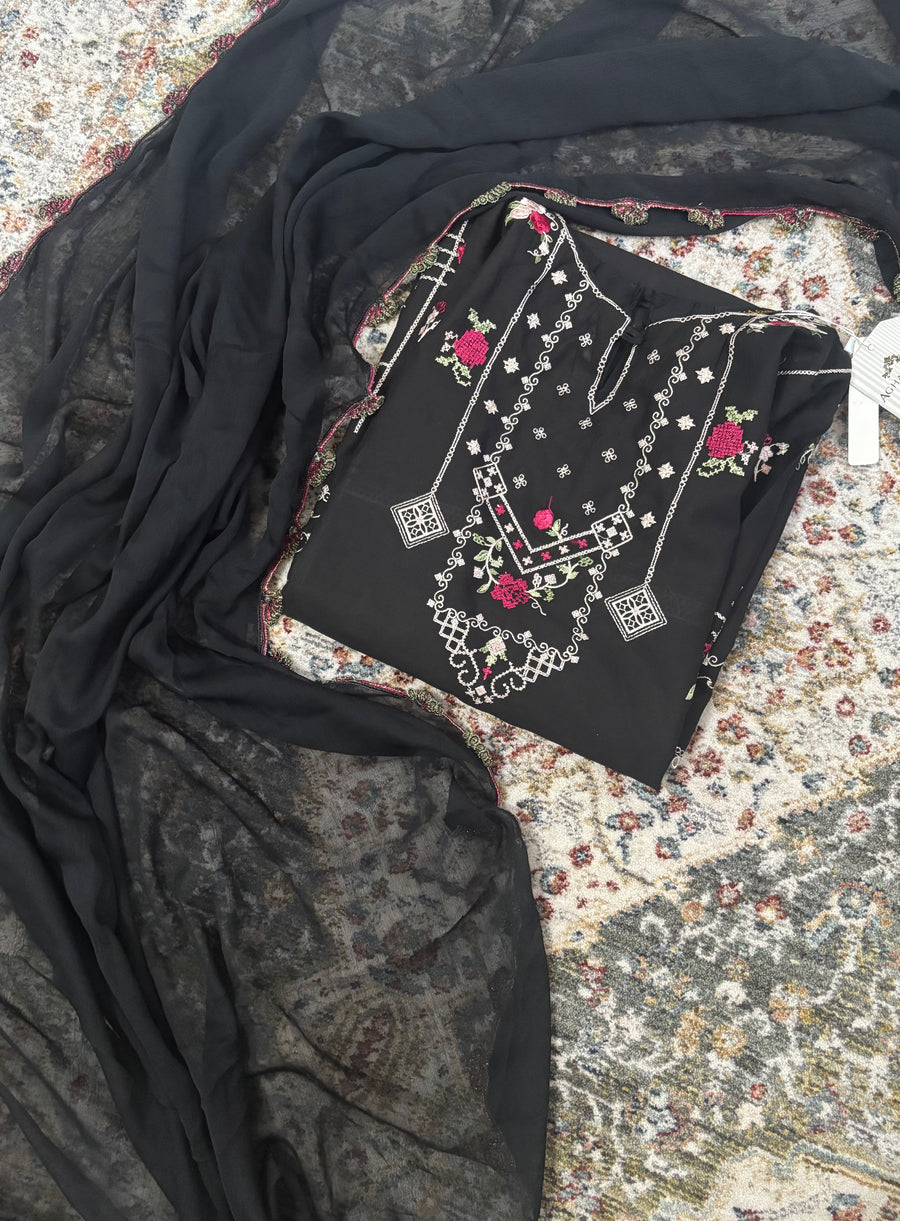 Agha noor two piece lawn suit shirt and chiffon dupatta