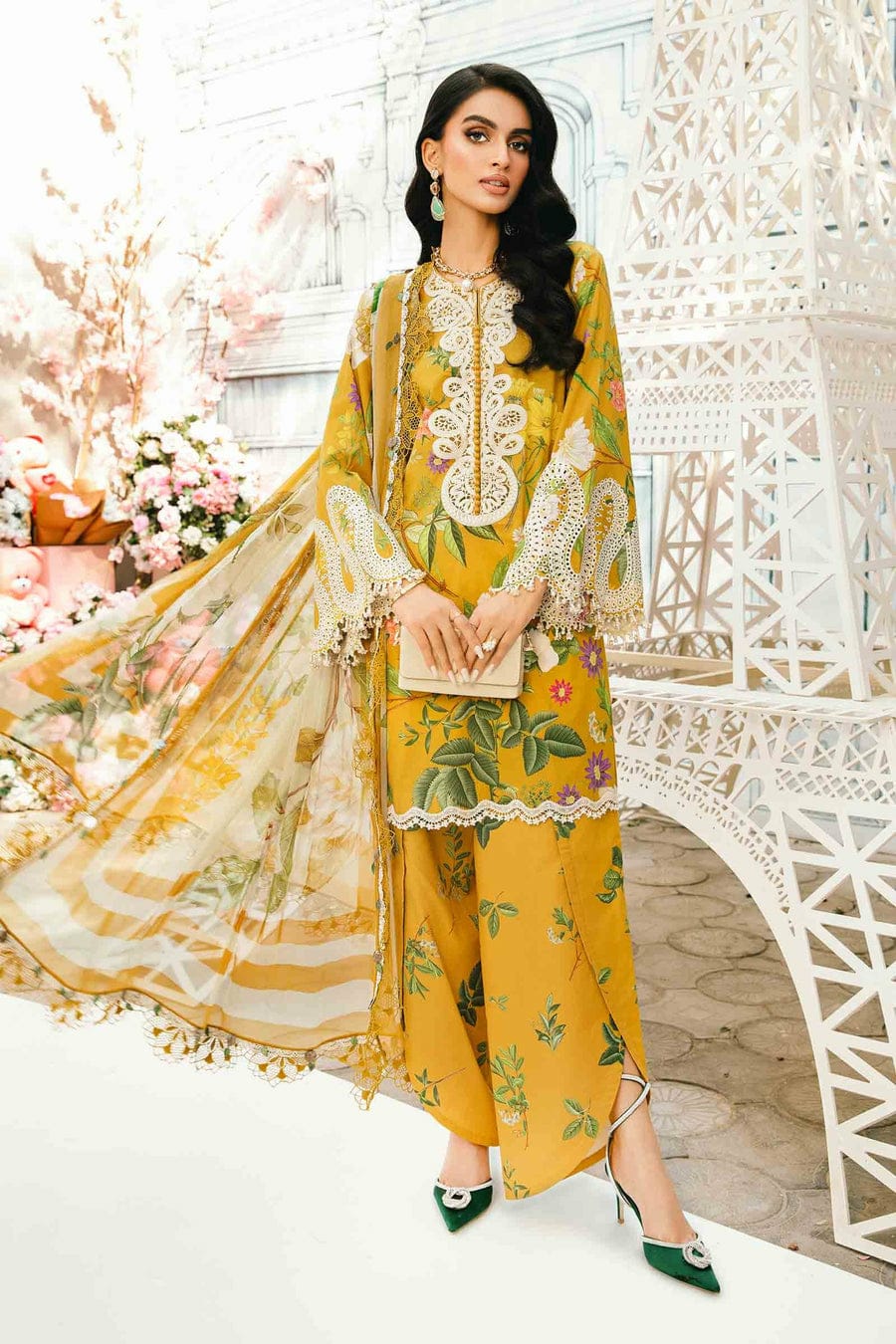 3 Piece Embroidered Lawn Suit | MPT-2604-B