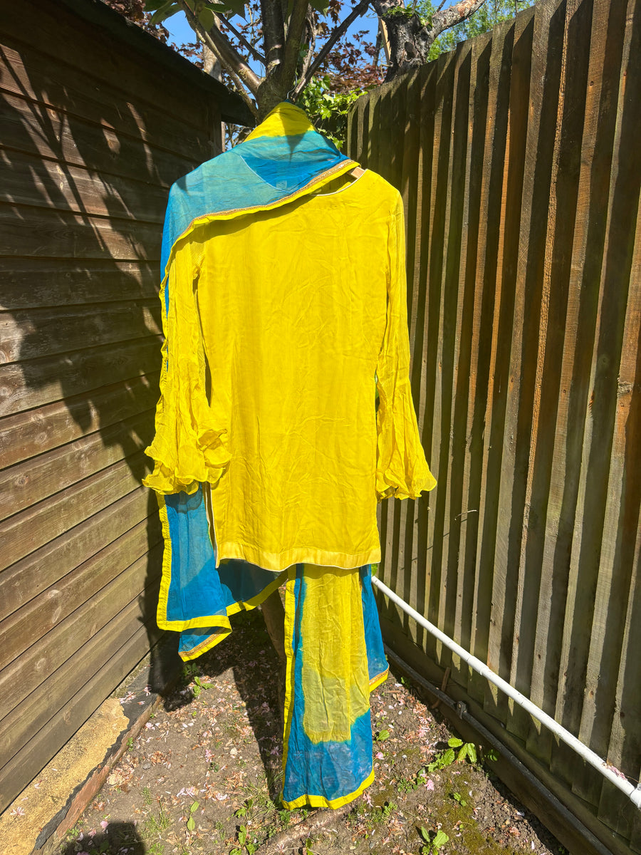 Customised chiffon shirt with gotta gharara (two legs )