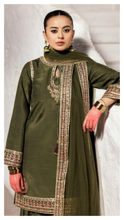3-PC Embroidered Suit