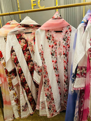 Chicken floral panel work stiched lawn dresses