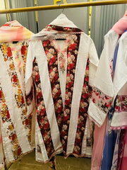Chicken floral panel work stiched lawn dresses