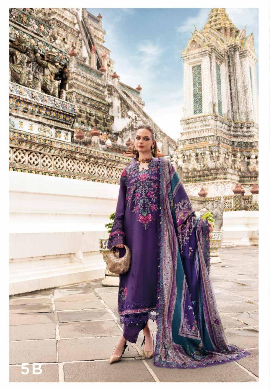 3 Piece Embroidered Twill Linen Suit