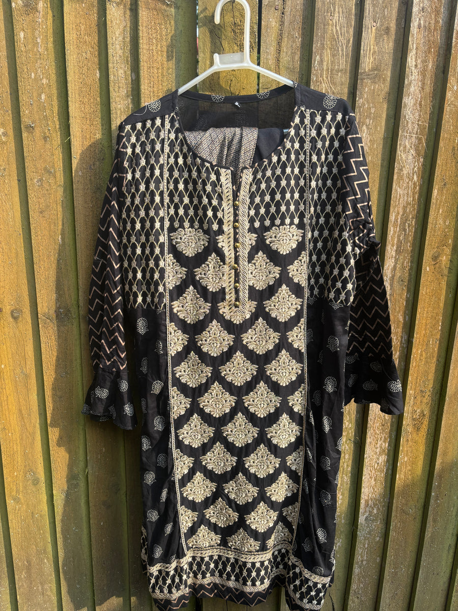 Black Embroidered Lawn Suit