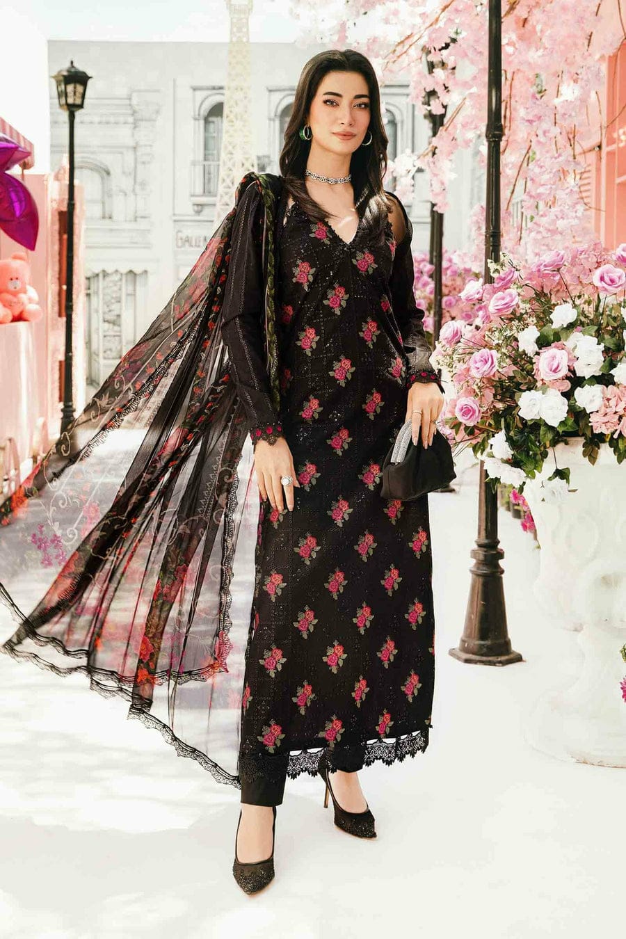 3 Piece Embroidered Lawn Suit | MPT-2601-B