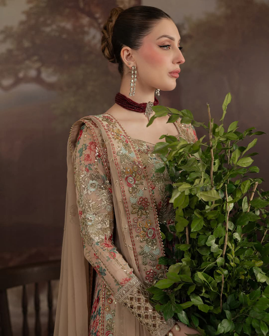 Unstitched Luxury Embroidered Chiffon