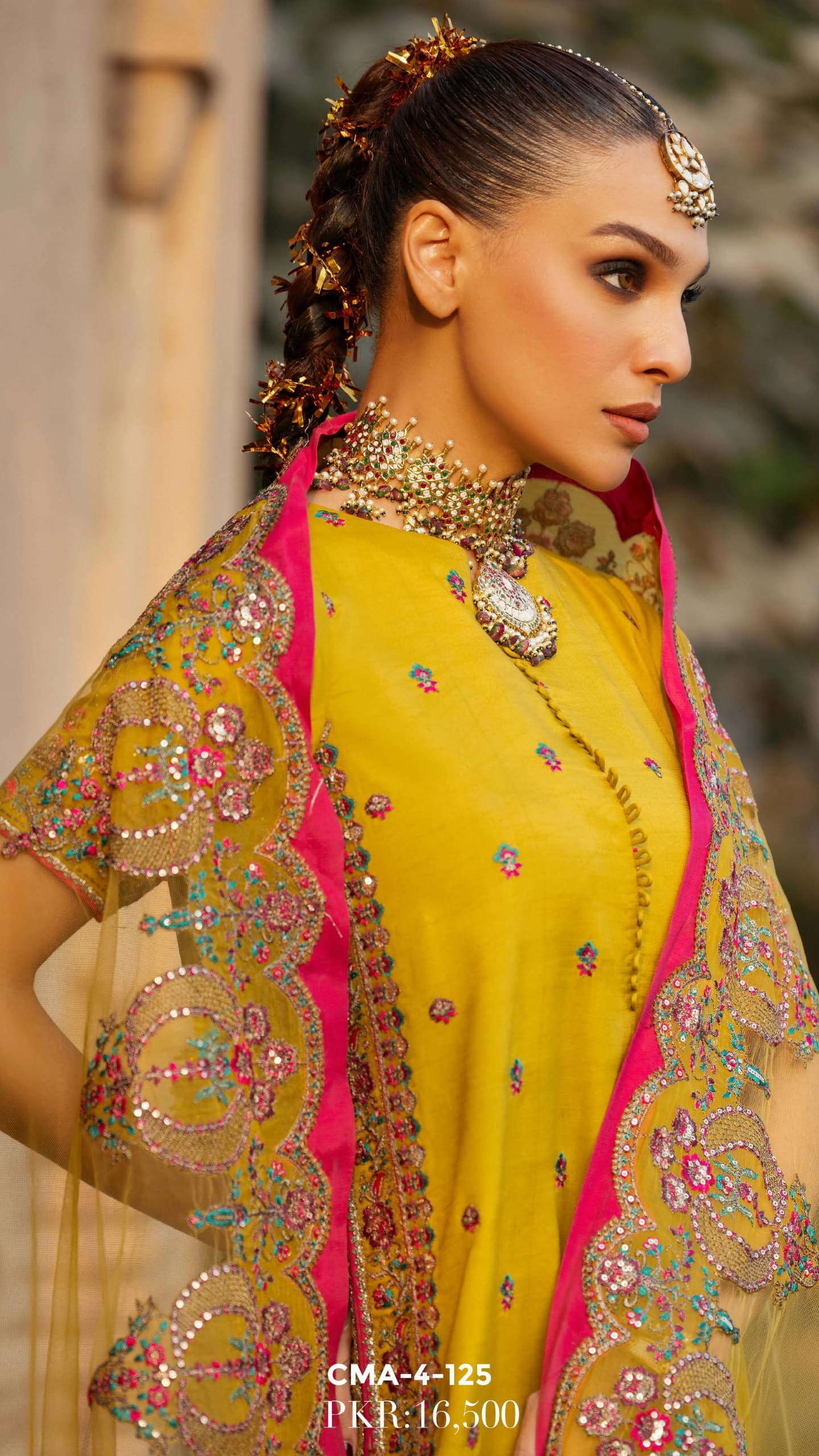 3-PC Embroidered Raw-Silk Suit
