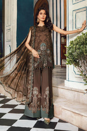 3 Piece Embroidered Cambric Suit | MPT-2704-A