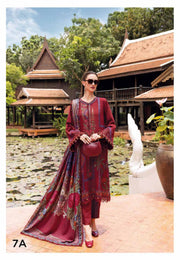 3 Piece Embroidered Twill Linen Suit