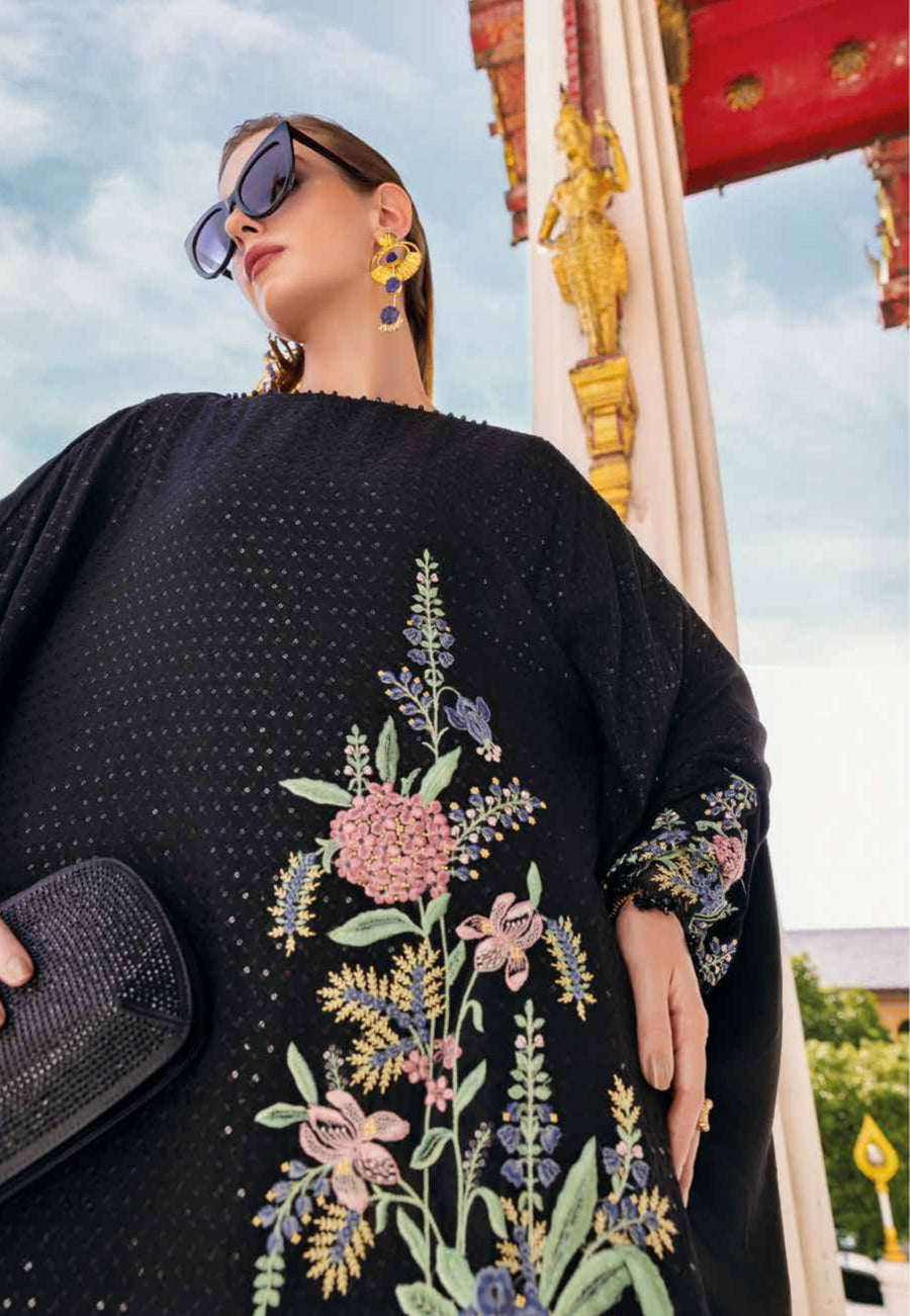 3 Piece Embroidered Twill Linen Suit