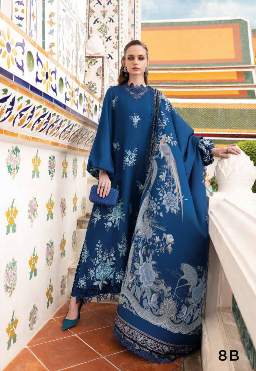 3 Piece Embroidered Twill Linen Suit