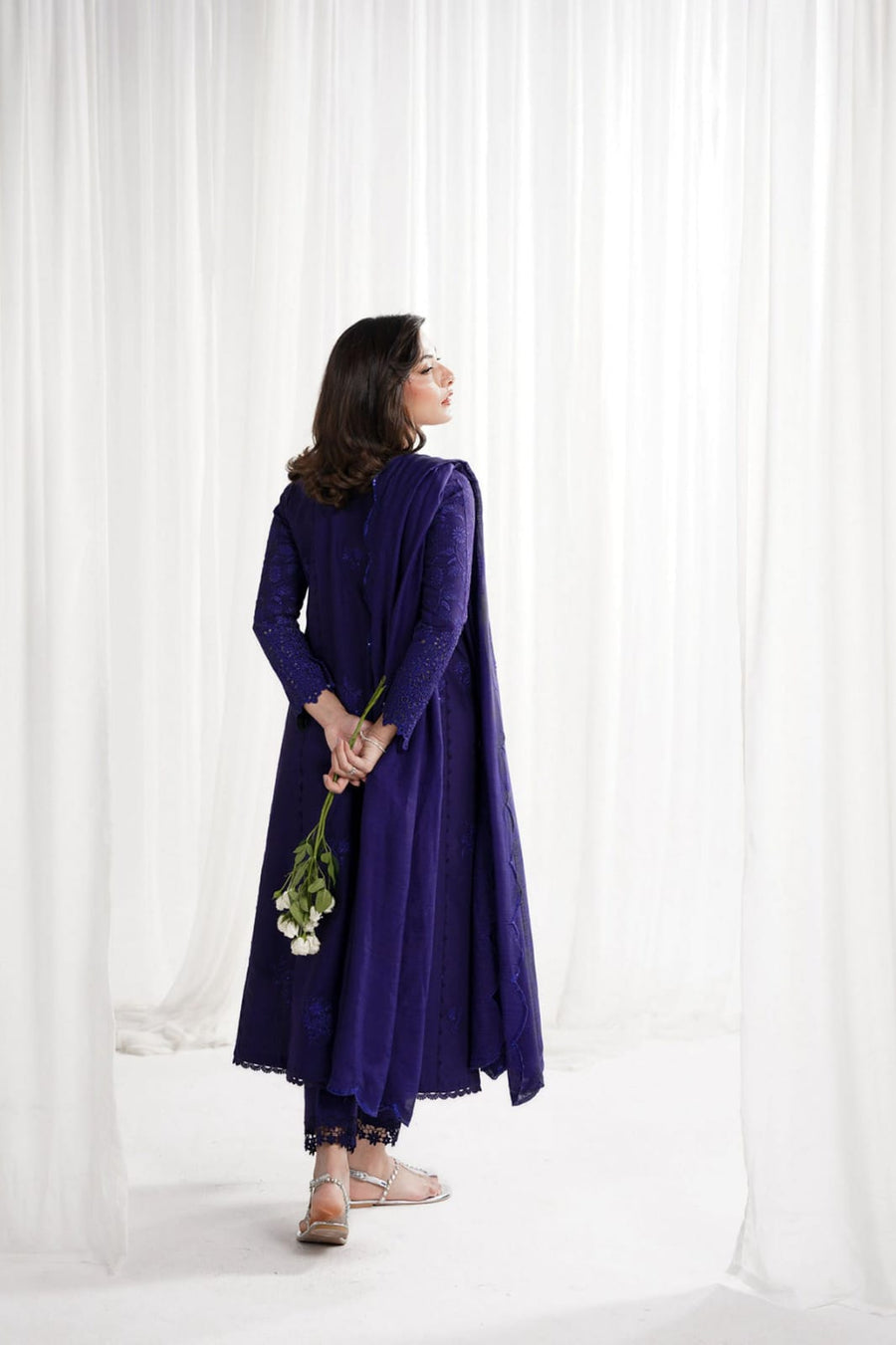Luxury Embroidered Kalidaar Lawn Shirt