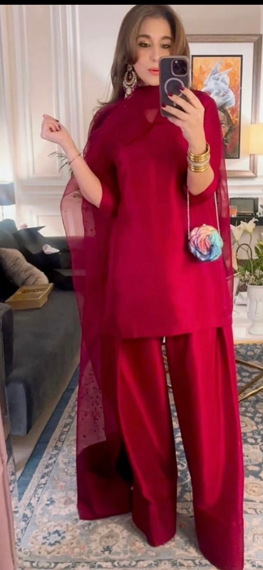 Farshi shalwar /blue /brown /orange /red /pink ( pre order)