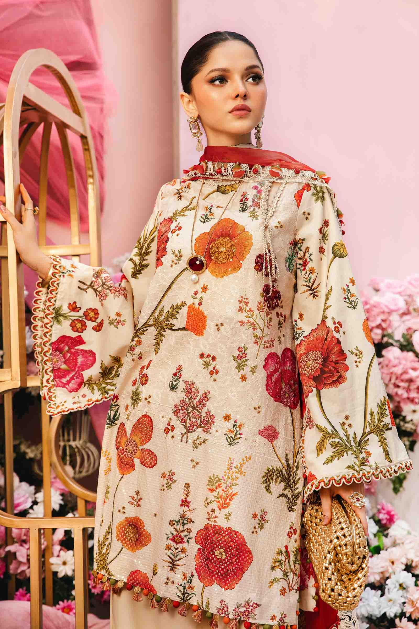 3 Piece Embroidered Lawn Suit | MPT-2607-A