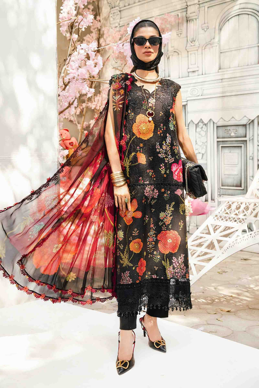 3 Piece Embroidered Lawn Suit | MPT-2607-B