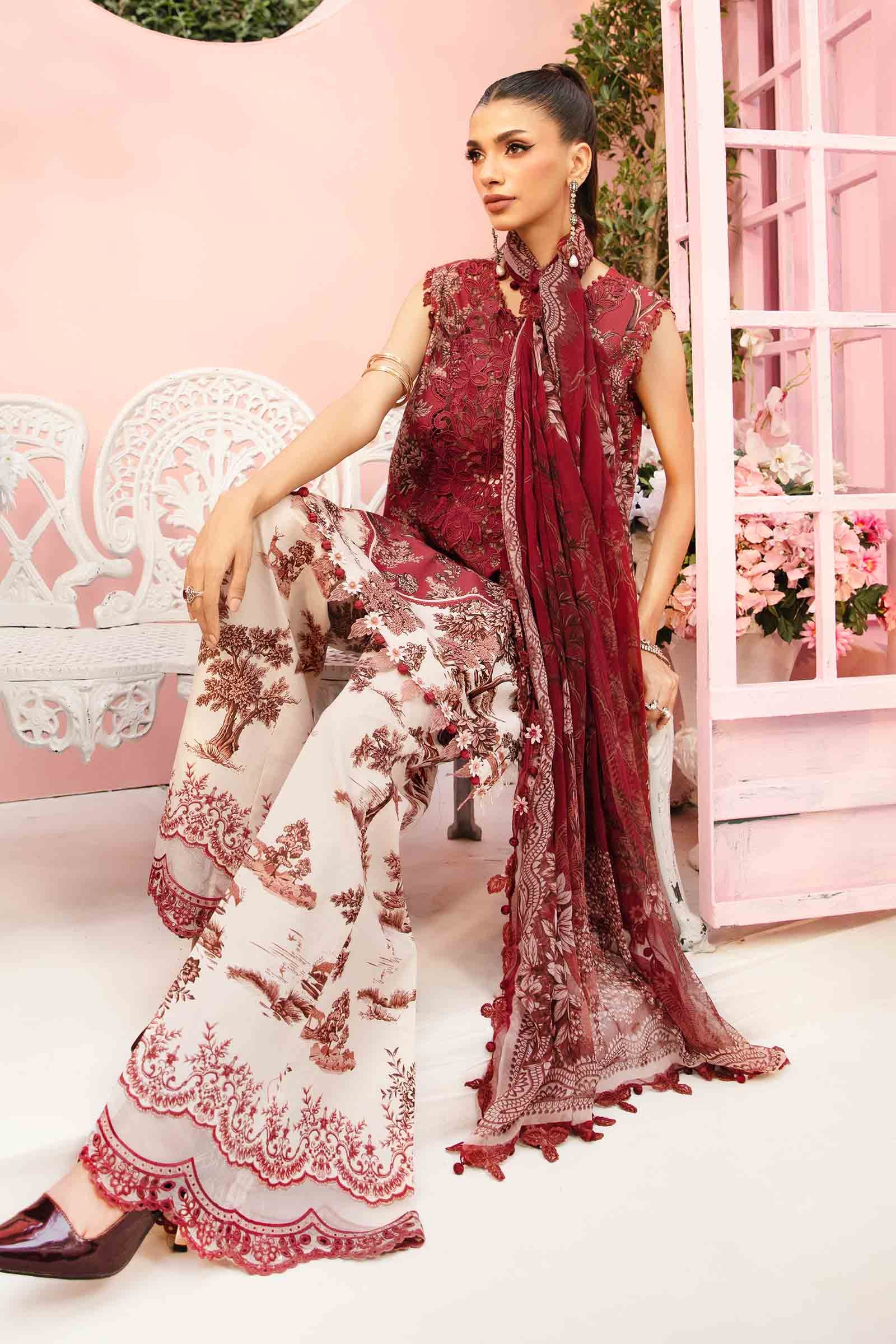 3 Piece Embroidered Lawn Suit | MPT-2608-A