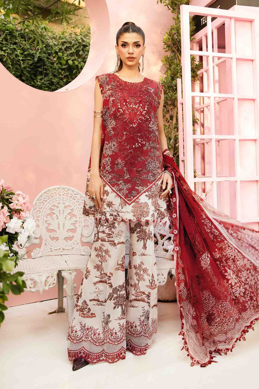 3 Piece Embroidered Lawn Suit | MPT-2608-A