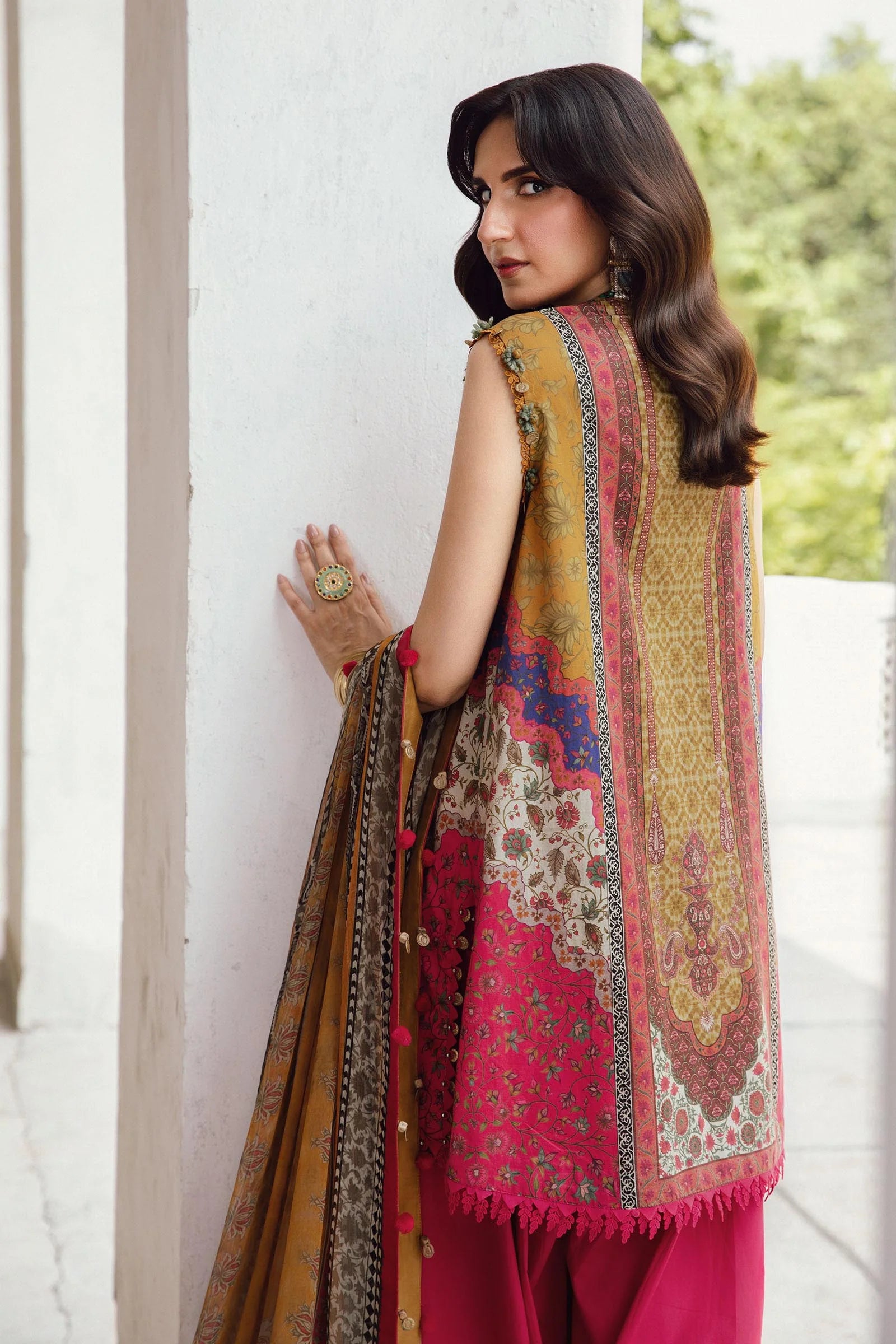 3 Piece Embroidered Cambric Suit | MPT-2710-A