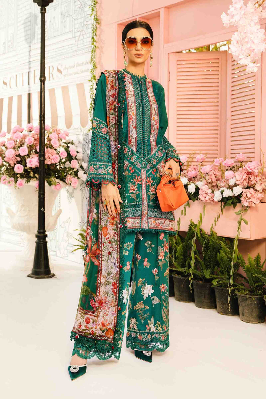 3 Piece Embroidered Lawn Suit | MPT-2610-A