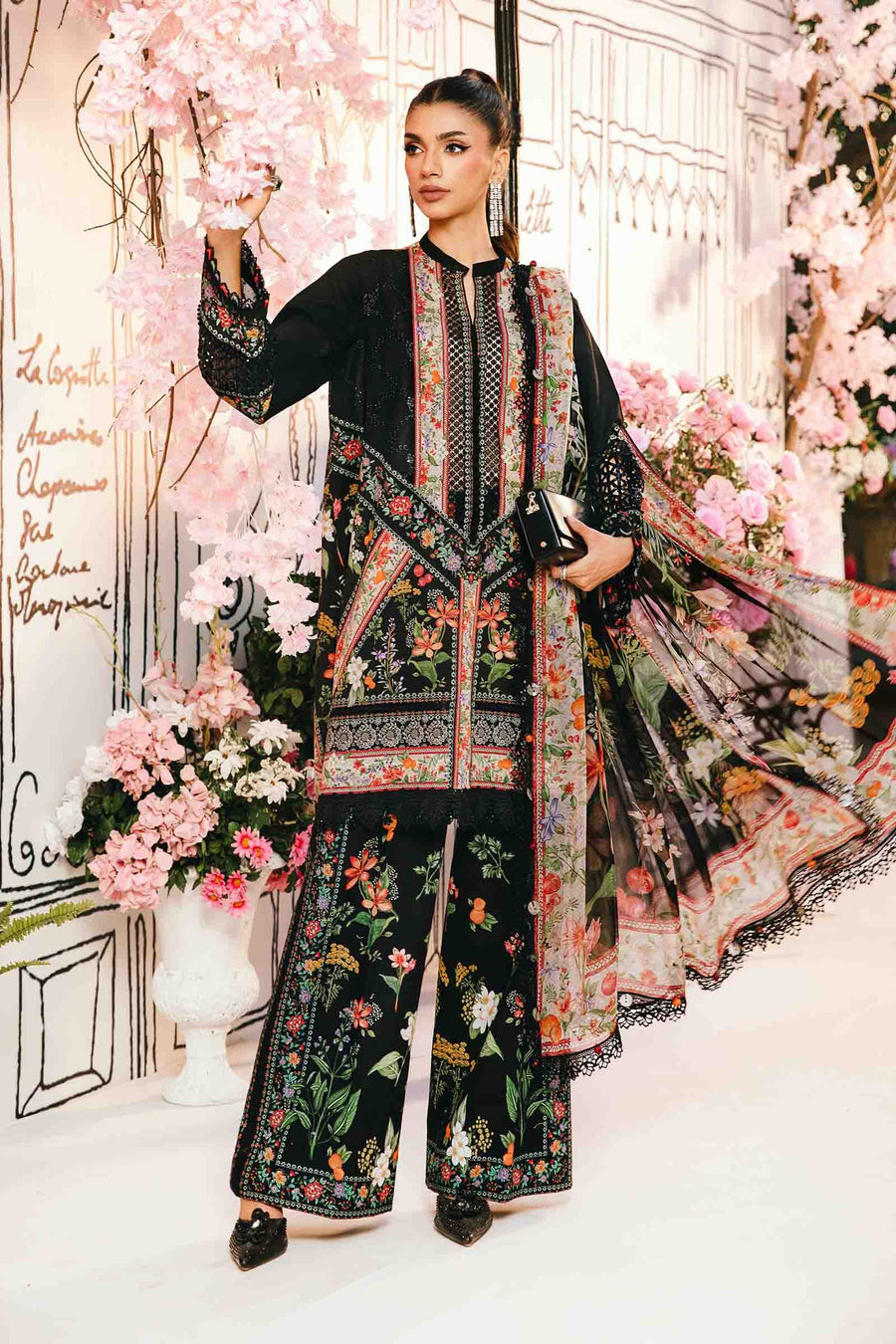 3 Piece Embroidered Lawn Suit | MPT-2610-B