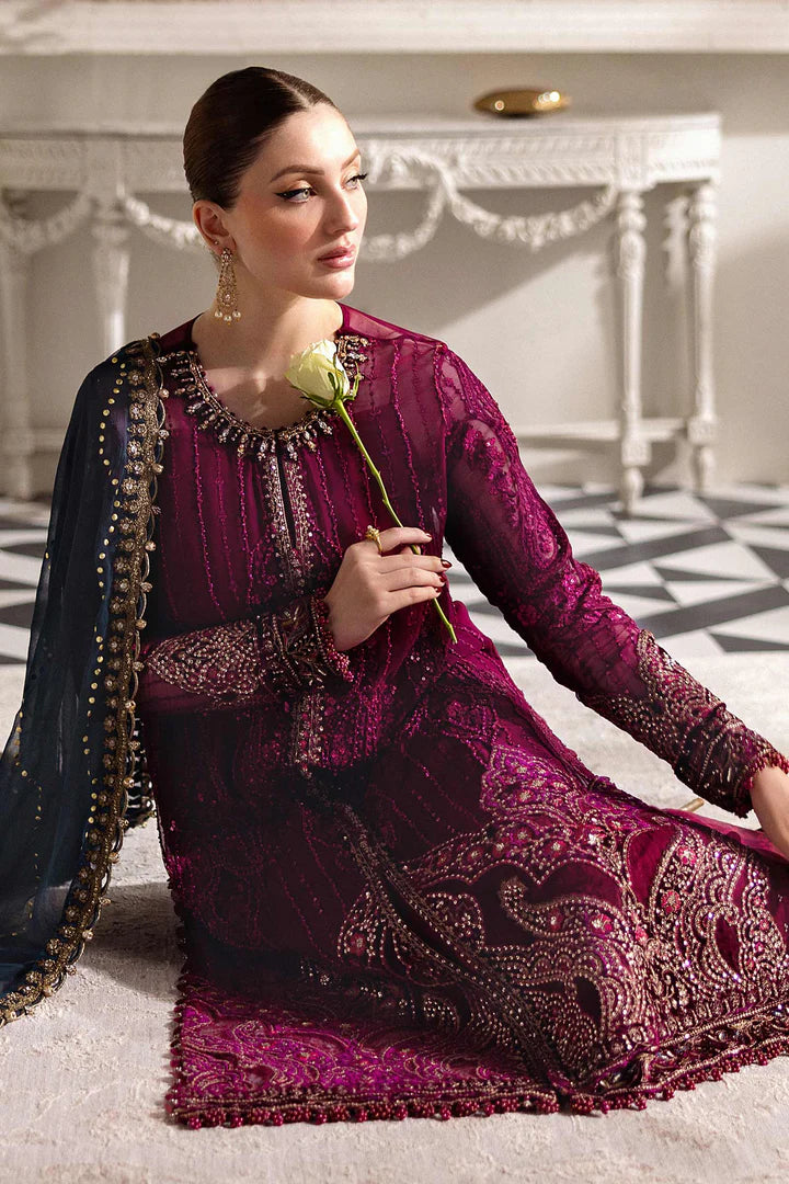 3 Piece Embroidered Chiffon Suit | MPC-25-102