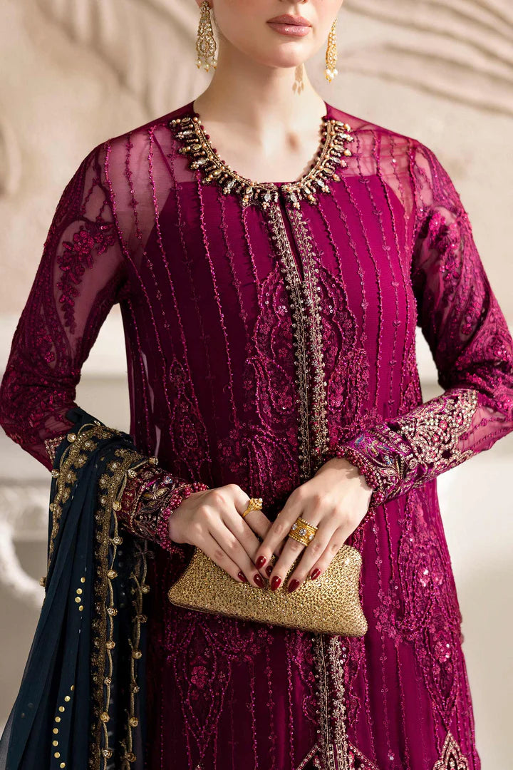 3 Piece Embroidered Chiffon Suit | MPC-25-102