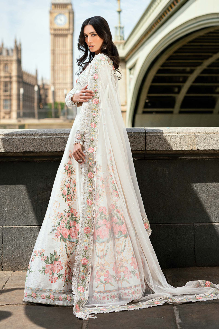3 Piece Embroidered Raw Silk Suit