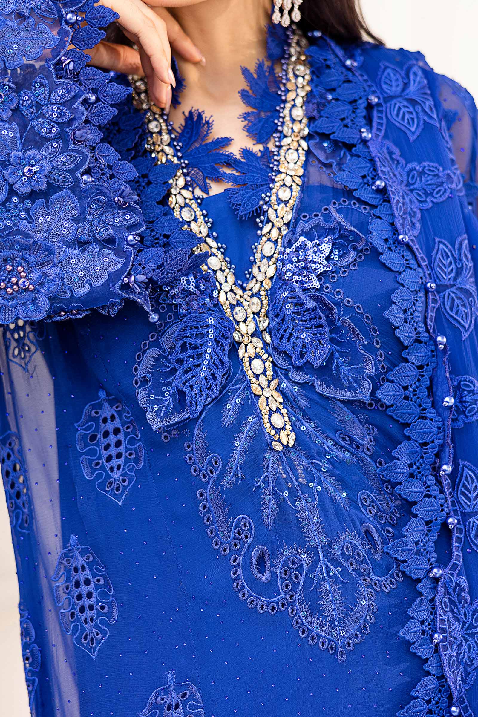 3 Piece Embroidered Chiffon Suit | MPC-25-103