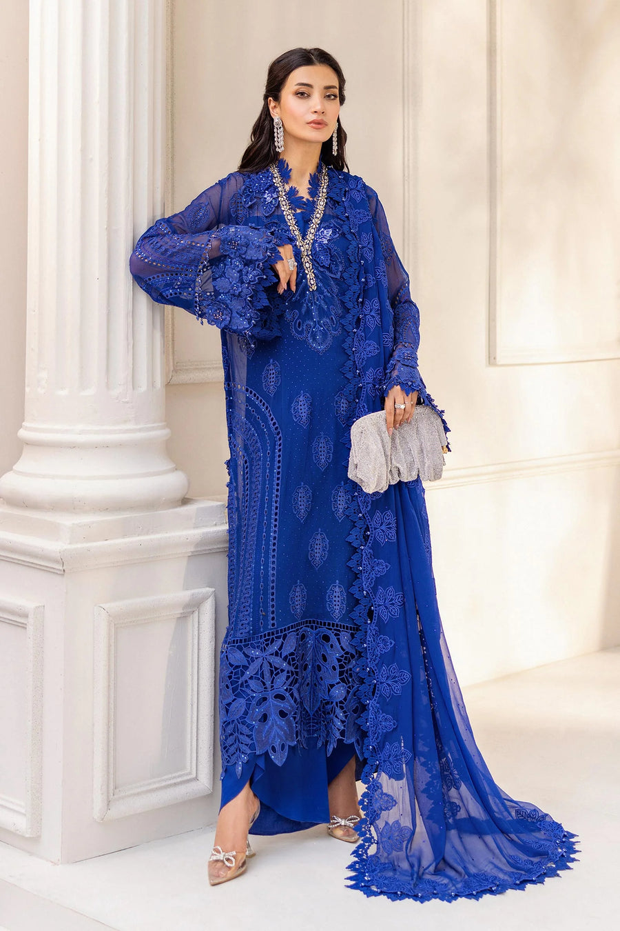3 Piece Embroidered Chiffon Suit | MPC-25-103