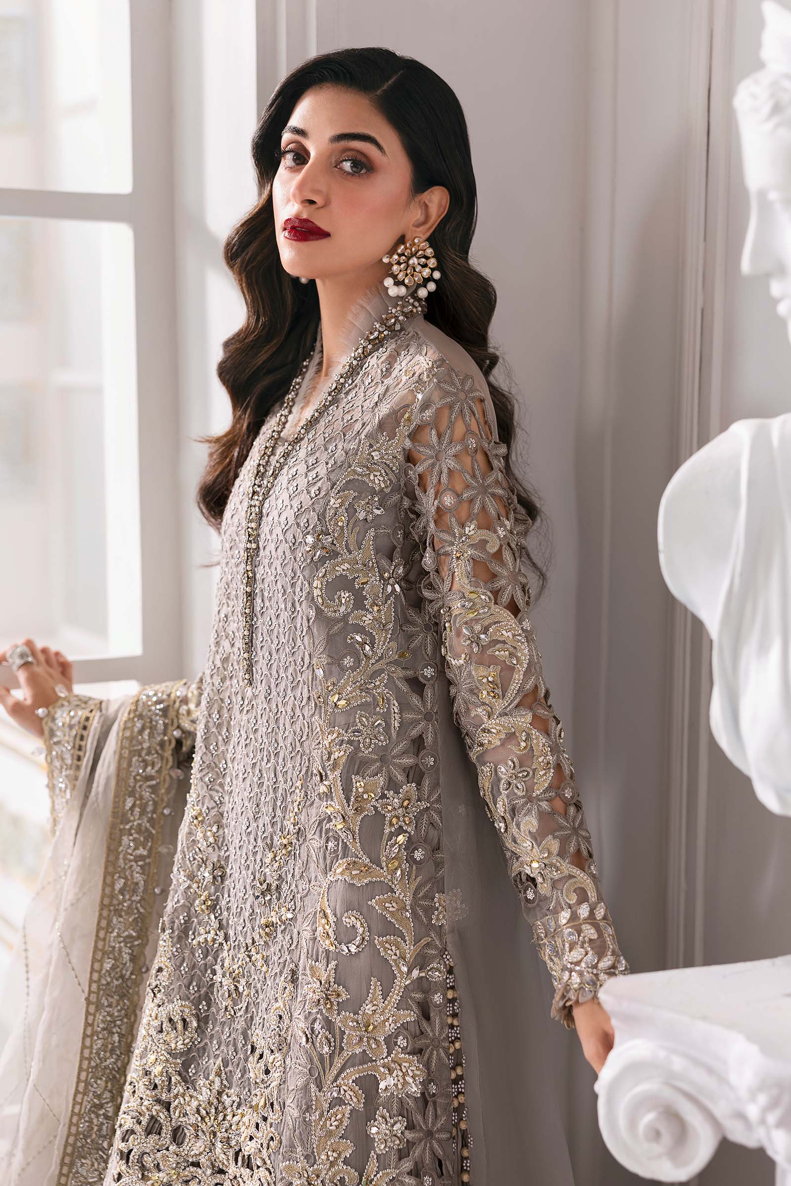 3 Piece  Embroidered Organza Suit | BD-3006