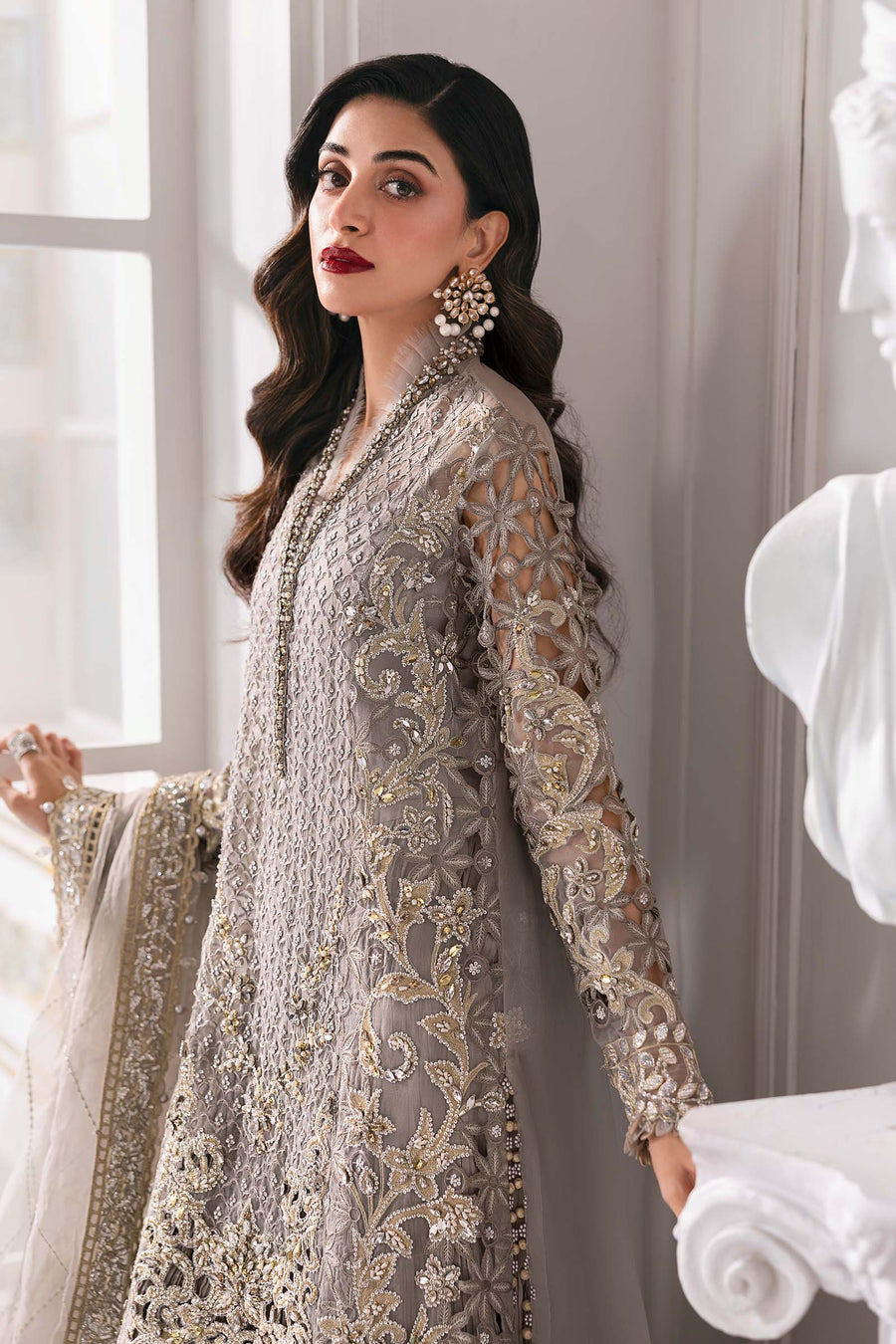 3 Piece  Embroidered Organza Suit | BD-3006
