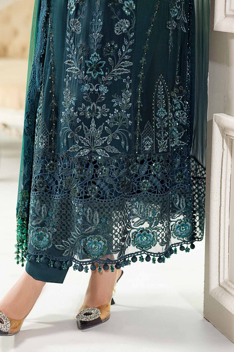 3 Piece Embroidered Chiffon Suit | MPC-25-106