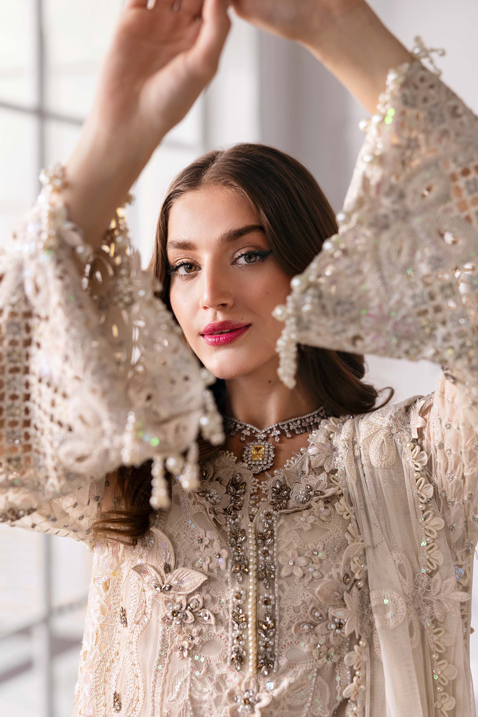 3 Piece Embroidered Chiffon Suit | BD-3007