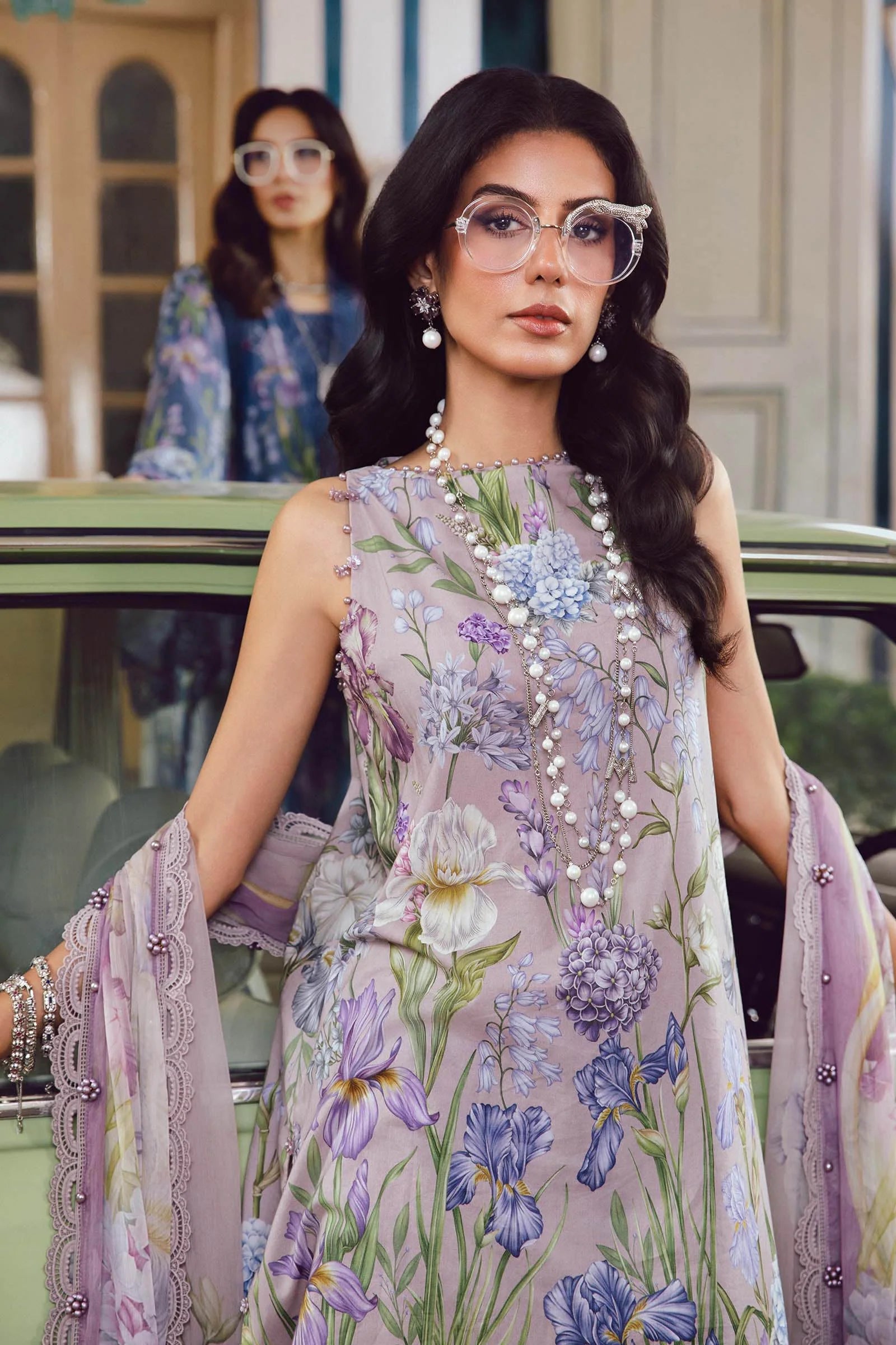 3 Piece Embroidered Cambric Suit | MPT-2708-A